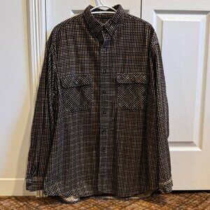 Vintage Brown Corduroy Button-down Shirt - Men's Large